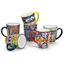 vancasso SIMI Kaffeetassen Set 6er, Porzellan Kaffeebecher 360 ml mit Henkel und böhmischen Motiven