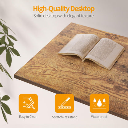 CubiCubi L-förmiger Computertisch mit Regal - 120cm braun