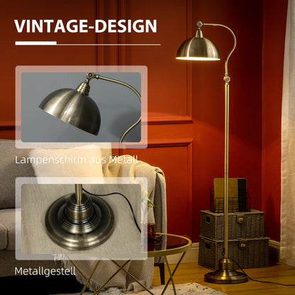 HOMCOM Bogenlampe Stehleuchte, Retro-Design E27 Fassung – Bronze