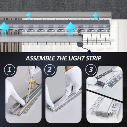 LED Trockenbauprofil Aluminium 2M für 20mm Streifen – 10er Set