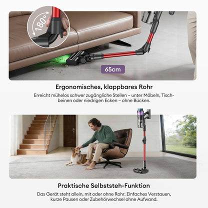 Ultenic U18 Pro Akku-Staubsauger 55000 Pa, 80 Min Laufzeit, rot