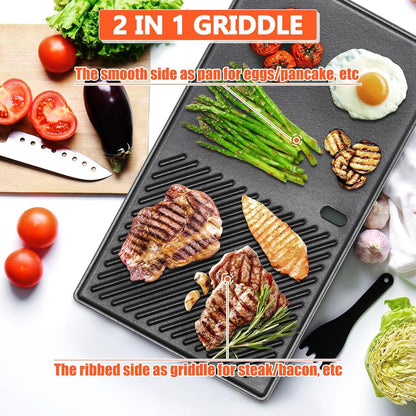 GFTIME 7637 Gusseisen-Grillrost mit Grillplatte für Weber Spirit 200