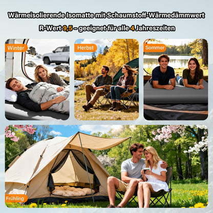 HiiPeak Isomatte HPK-CM09 – Camping-Schlafmatte mit Kissen, R-Wert 9,5