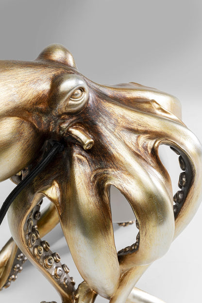 Kare Design Animal Octopus Tiermotiv Tischlampe - Gold