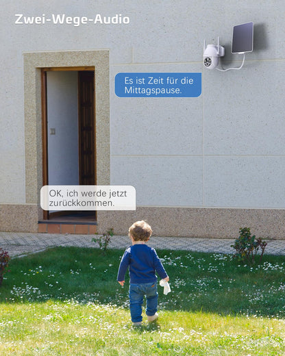 COCOCAM 2K Solar Überwachungskamera Aussen, WLAN Akku, 2er-Set