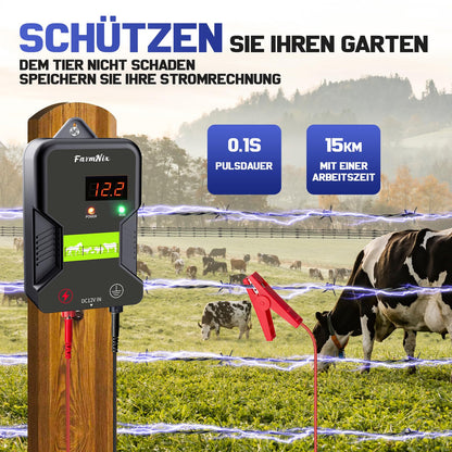 AgroGuard Weidezaungerät LED 2J Elektrozaun - 12V/230V Schwarz
