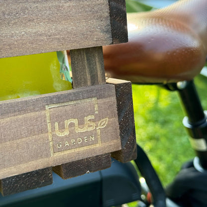 UNUS Fahrradkiste aus Holz mit Picknickdecke und Flaschenhalter