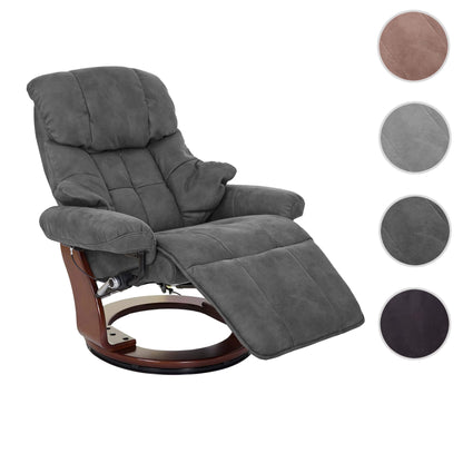 MCA Relaxsessel Calgary 2 – TV-Sessel Stoff Dunkelgrau Walnuss-Optik