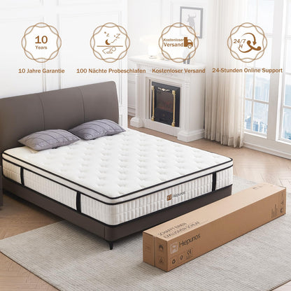 Hiepunos Taschenfederkernmatratze 160x200 H3 7 Zonen Memory