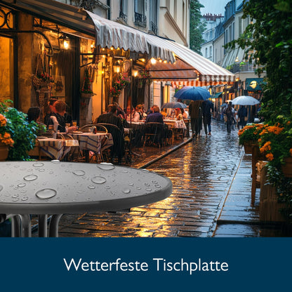 Beautissu Bistroni Bistrotisch rund Ø 80 cm klappbar schwarz