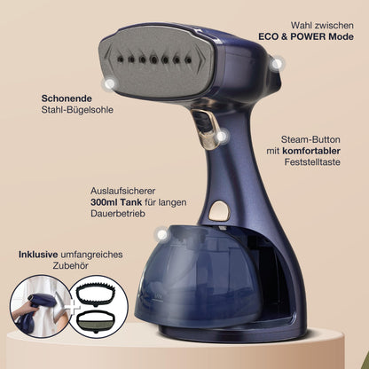 LEBENLANG Dampfglätter LBD528R mit 1500 W, 300 ml Tank, Rosa