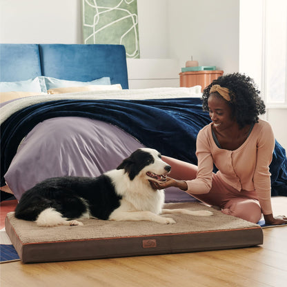Bedsure orthopädisches Hundebett für grosse Hunde, 112x81cm, braun