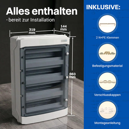 Intratec Verteilerkasten Aufputz IP65, 4-reihig für 48 Module