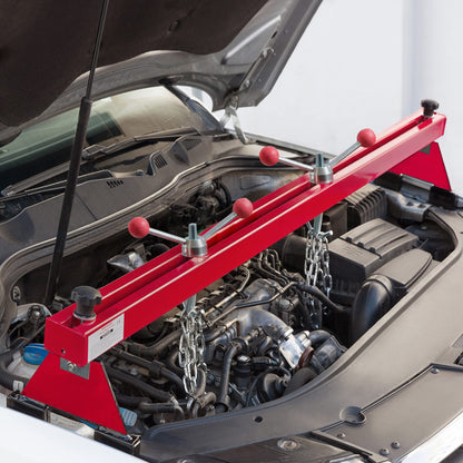 Arebos Motorbrücke 500kg Kotflügeltraverse – 730-1480mm Rot