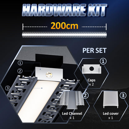 LED Trockenbauprofil Aluminium 2M für 20mm Streifen – 10er Set