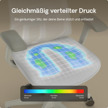 Desktronic SitOne Ergonomischer Bürostuhl mit Lendenwirbelstütze – Grau