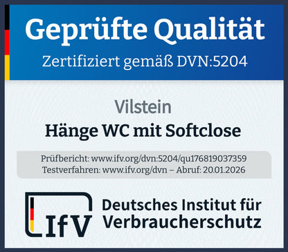VILSTEIN Hänge-WC spülrandlos mit Tornado-Spülung, Keramik, weiss