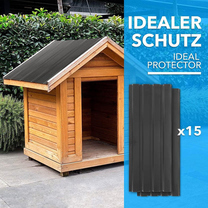 KARAT Trapezblech 15 Stück 115 x 45 cm, verzinktes Stahlblech Grau