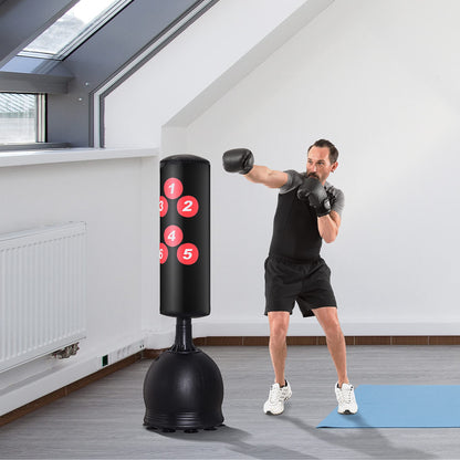 HOMCOM Standboxsack 165cm Erwachsene – Heavy Duty, Schwarz