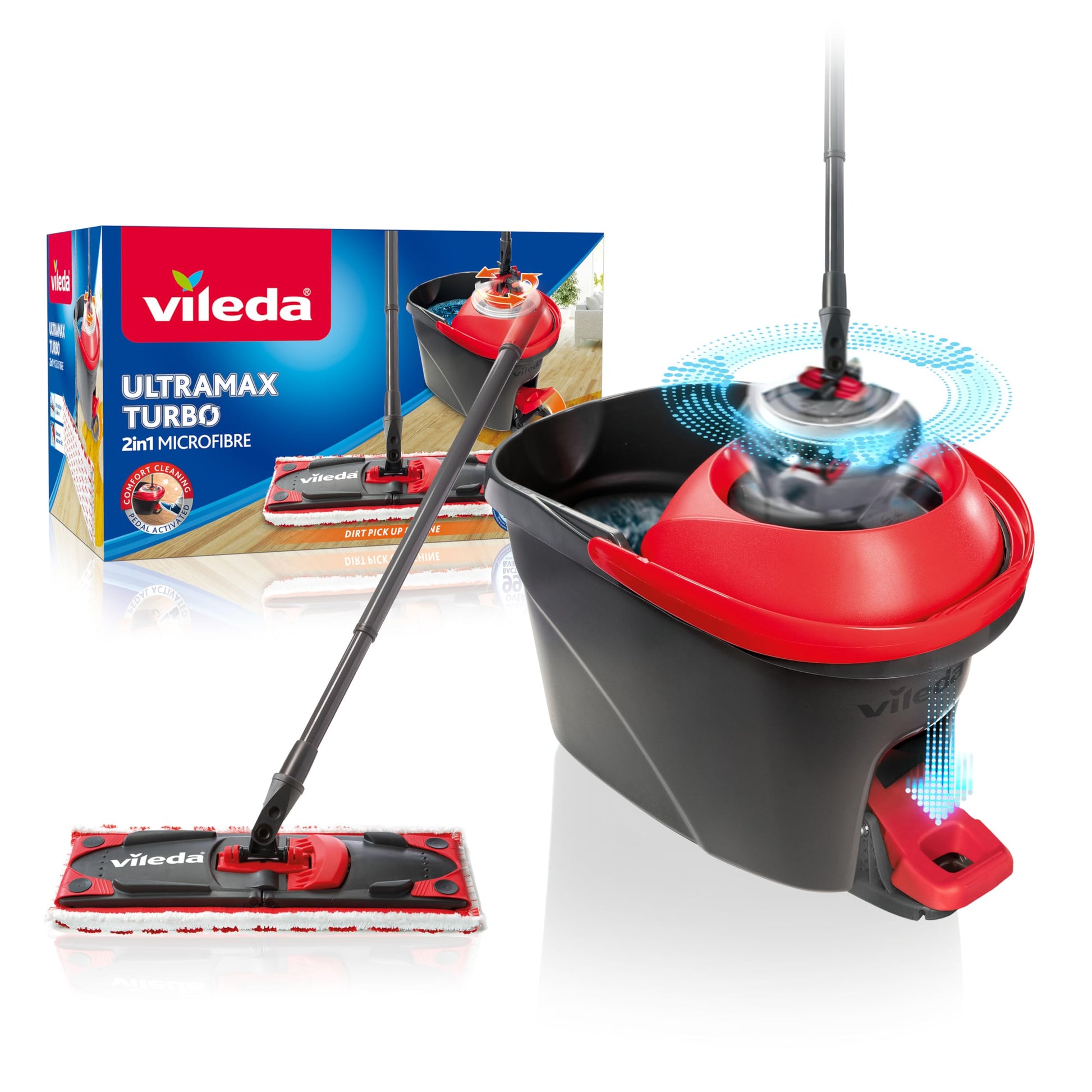Vileda Ultramax Turbo 2in1 Bodenwischer Set mit Eimer & Schleuder