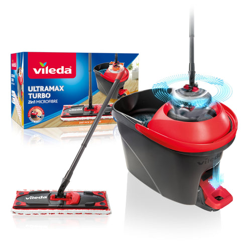 Vileda Ultramax Turbo 2in1 Bodenwischer Set mit Eimer & Schleuder
