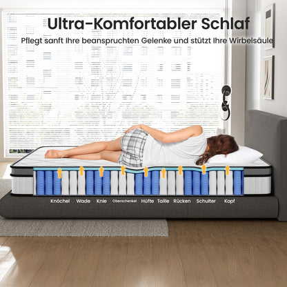 BedStory Taschenfederkern Matratze H3 Orthopädisch – 100x200cm