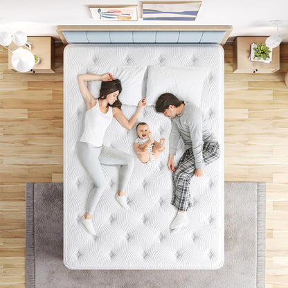 TeQsli Gel-Federkernmatratze 140x200 cm, H3, 25 cm, 9-Zonen