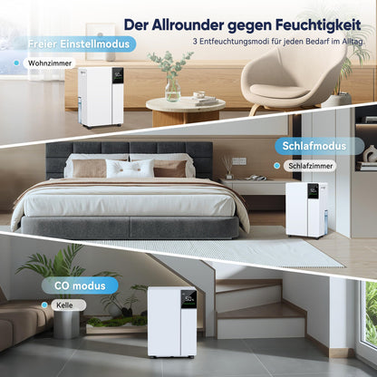 Fwoueot Luftentfeuchter elektrisch mit Kompressor, 16 l/24 h bis 45 m²