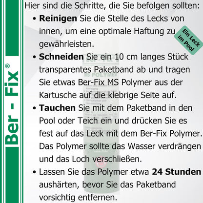 Ber-Fix MS Polymer Kleber Pool Abdichtung 3er Pack Pool-Blau 440g