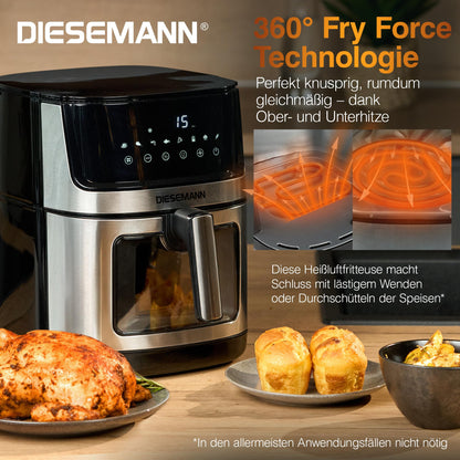 DIESEMANN Heissluftfritteuse XXL 7,3L – 2 Heizelemente