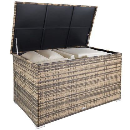 tectake® Aluminium Polyrattan Gartenbox 750L - Natur
