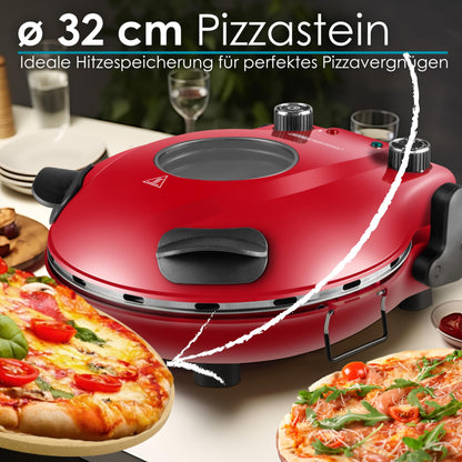 Steinborg Pizzaofen elektrisch mit 32 cm Schamottestein, 390 °C