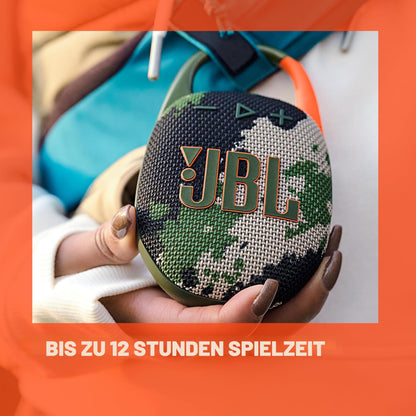 JBL Clip 5 Tragbarer Bluetooth-Lautsprecher, Camouflage, IP67
