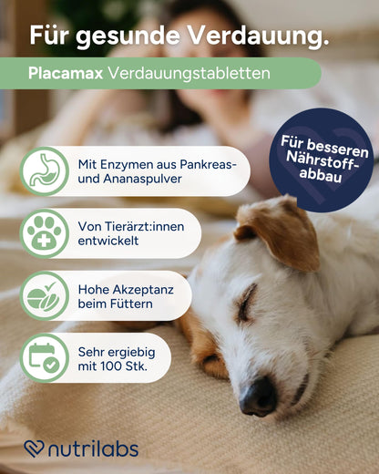 NutriLabs Placamax Tabletten für Hunde zur Verdauung, 100 Stk.