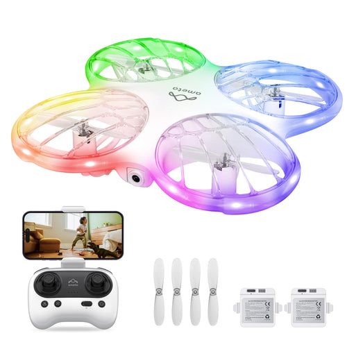 Ameta Morpho Kinderdrohne mit 1080P HD Kamera und FPV für Anfänger, Quadrocopter mit Propellerschutz
