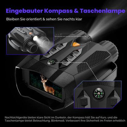 ROQIOO 4K Nachtsichtfernglas mit 10x Digitalzoom und Kompass