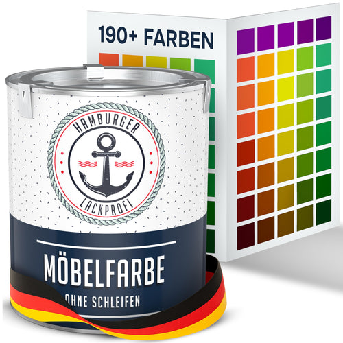 Hamburger Lack-Profi Möbelfarbe ohne Schleifen für Holz und Metall 1 L