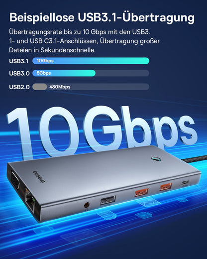 Baseus USB C Docking Station – 3 Monitore, 13-in-1 Hub
