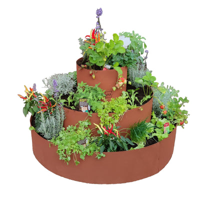 UNUS Garden Kräuterspirale Edelrost, rundes Kräuterbeet, 3 Ebenen, aus Metall in Rostoptik