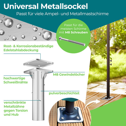 KESSER Universal-Bodenplatte Sonnenschirmständer aus Metall, Silber