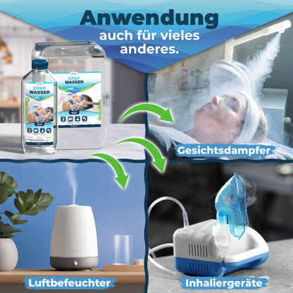 Qindoo CPAP Wasser – Reines bidest Wasser für Atemgeräte – 12 Liter