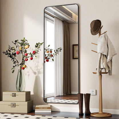 Koonmi Standspiegel Ganzkörper – Abgerundet 53x163 cm Schwarz