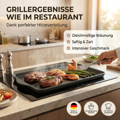 Lieblingspfanne Teppanyaki Grillplatte XXL 43x28 cm aus Aluminiumguss