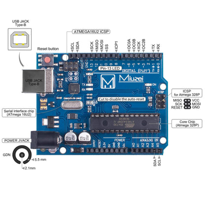 Miuzei Elektronik Starter Kit kompatibel mit Arduino, 248 Bauteile