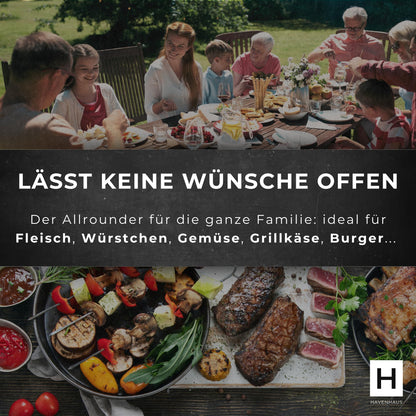 HAVENHAUS Massive Plancha Grillplatte – Edelstahl 40x30cm
