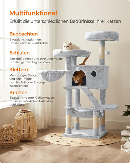 Feandrea PCT162W01 Kratzbaum für grosse Katzen - Ombré Grau-Weiss