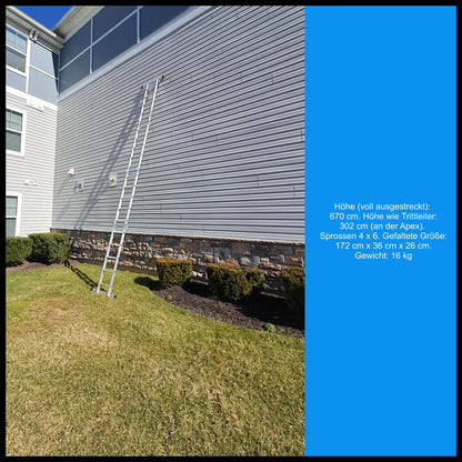 WORHAN Mehrzweckleiter KS6.7 - Anlege Stehleiter 6.7m