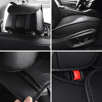 Udpomb Auto Vordersitzbezüge Kunstleder Schwarz Rhombus Paar