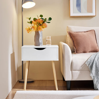 Yaheetech Nachttisch Skandinavisch mit Schublade – 2er-Set Weiss