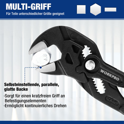 WORKPRO Zangenschlüssel-Set 2-teilig, 180 & 255 mm, Cr-V-Stahl